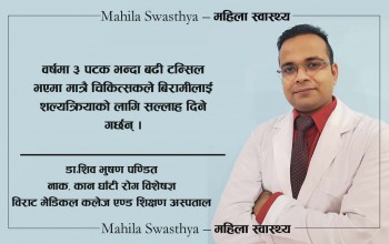 टन्सिल हुँदा कुन अवस्थामा एन्टिबायोटिकको प्रयोग गर्ने ?